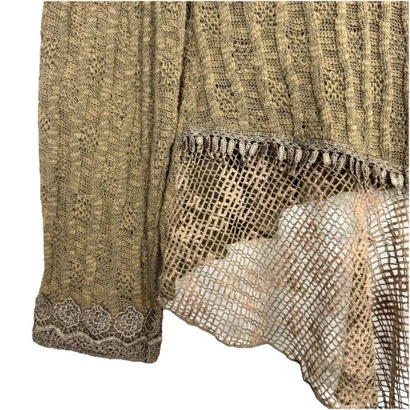 Zeeba Brown Lace Embroidered Floral Top M Forest Fairy Whimsigoth Festival Y2K - Picture 6 of 12